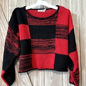 Genesis Vintage Cozy Red and Black Checkered Sweater